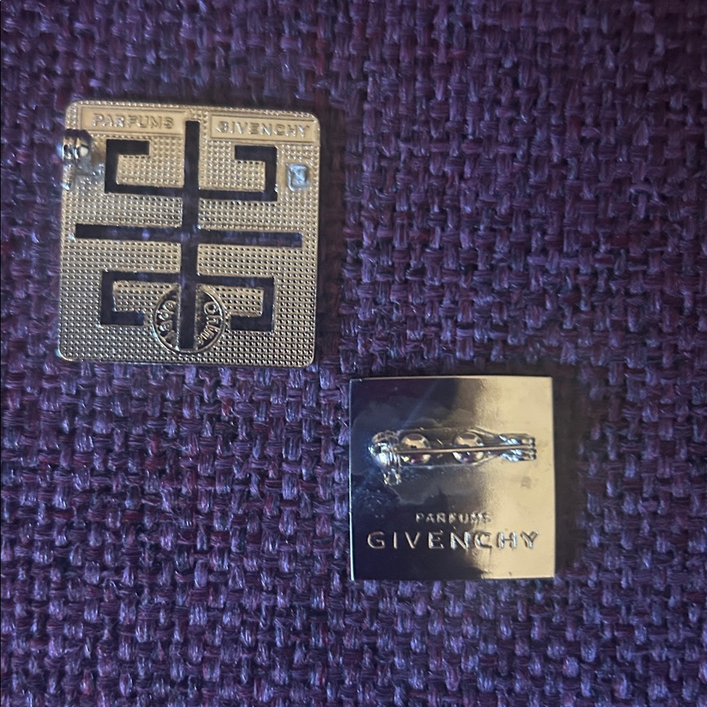 Givenchy Silver and Purple and silver and black 
Brooch Set - Picture 2 of 3